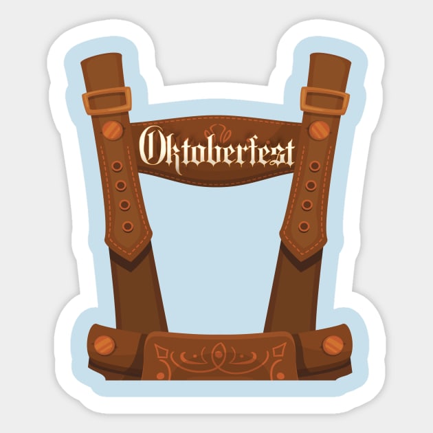 Lederhosen Suspenders Tee Oktoberfest Bavarian Munich Beer Sticker by DODG99